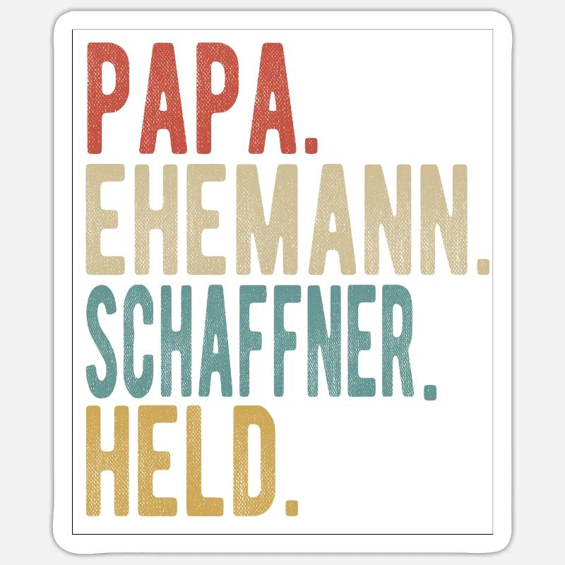 Schaffner Papa Ehemann Held Sticker Größe S (10 x 10 cm)