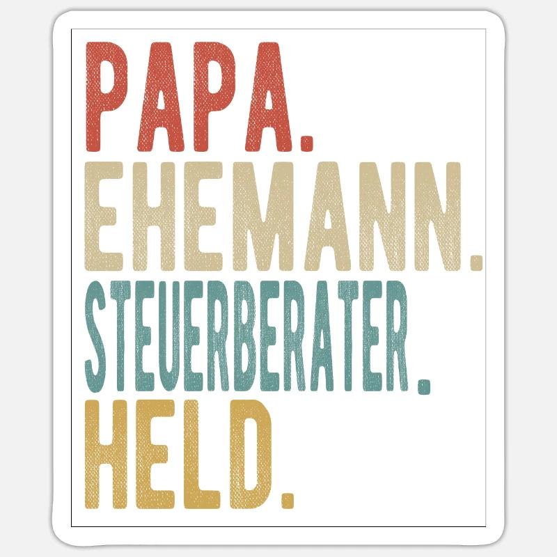 Steuerberater Papa Ehemann Held - Sticker Größe S (10 x 10 cm) - Mattweiß