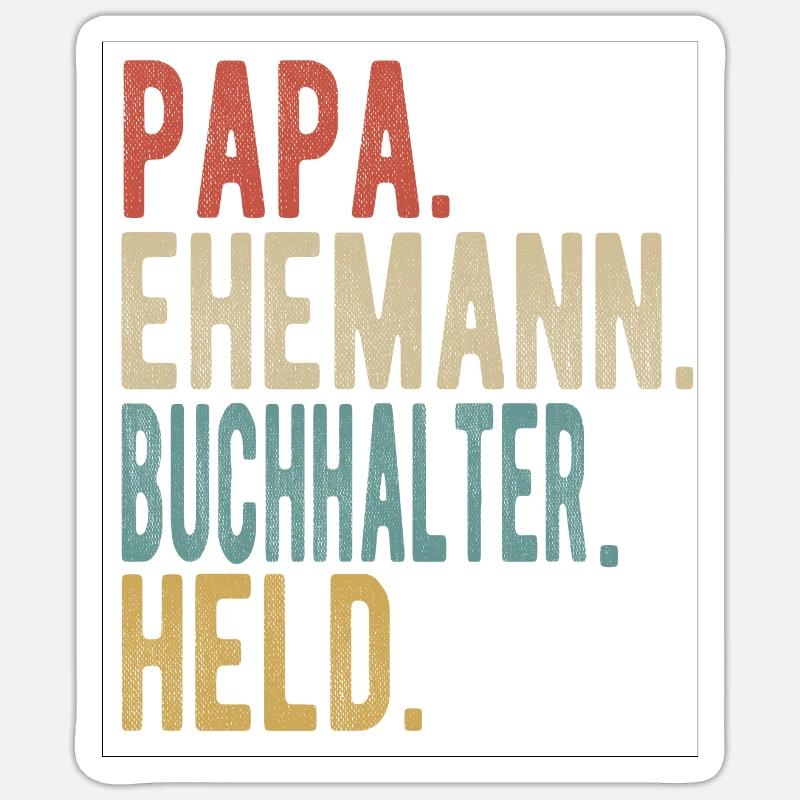Buchhalter Papa Ehemann Held Sticker Größe S (10 x 10 cm)