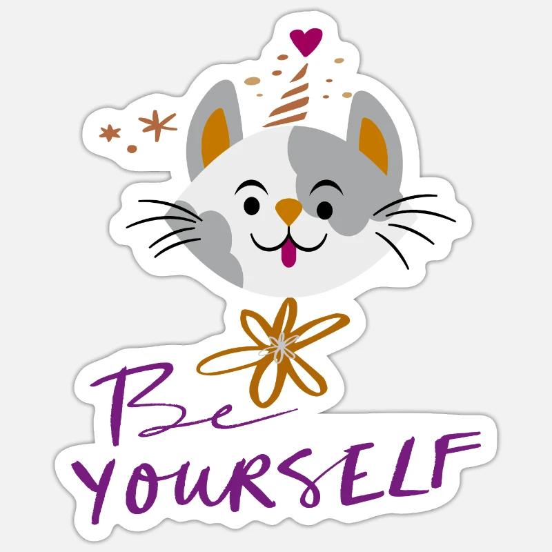be yourself - Sticker size S (10 x 10 cm) - white matte