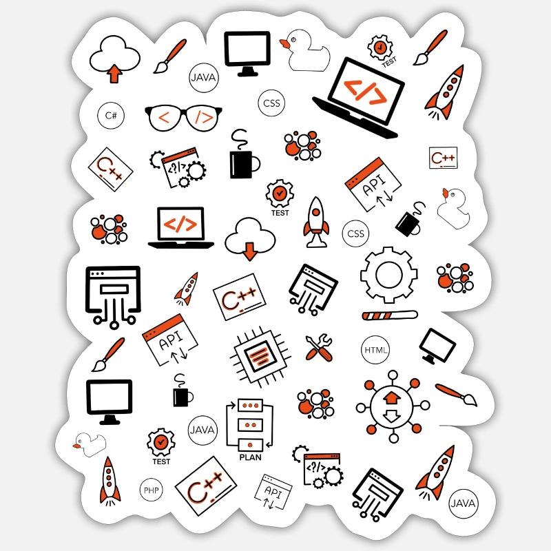 Java developer programming - Sticker size S (10 x 10 cm) - white matte