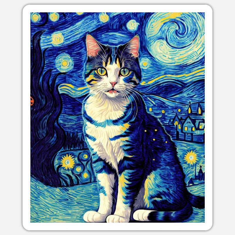 Surreal Impressionistic Cat Impressionism Cats Ar Sticker size S (10 x 10 cm)