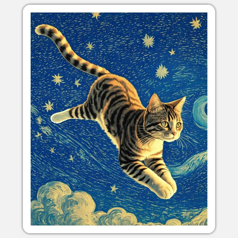 Surreal Impressionistic Cat Impressionism Cats Ar Sticker size S (10 x 10 cm)