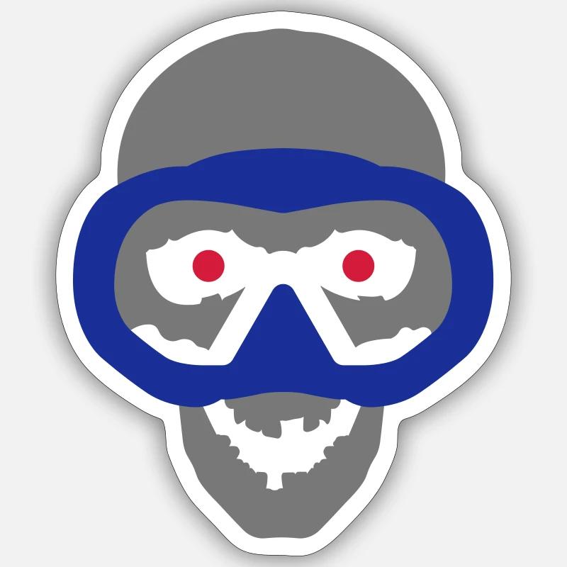 dive deep logo Sticker Größe S (10 x 10 cm)