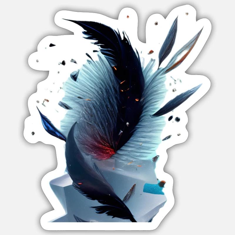 Eis Federn Sticker Größe S (10 x 10 cm)