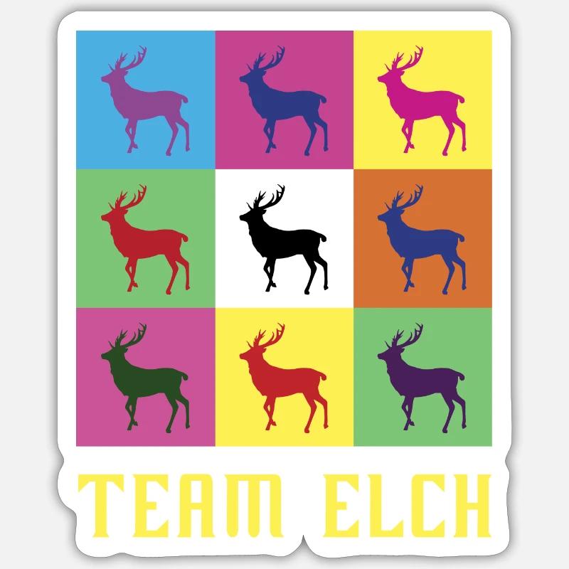 Équipe Elk - Sticker taille S (10 x 10 cm) - blanc mat