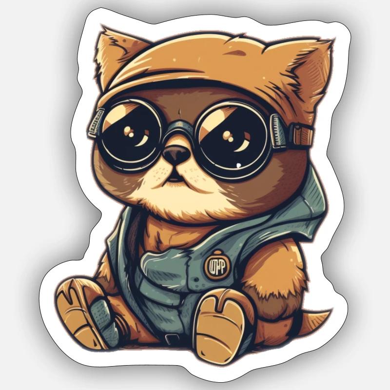 Cat Cool - Sticker size S (10 x 10 cm) - white matte