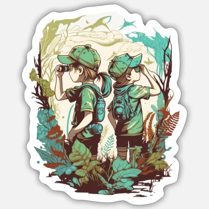 Die kleinen Entdecker - Sticker Größe S (10 x 10 cm) - Mattweiß