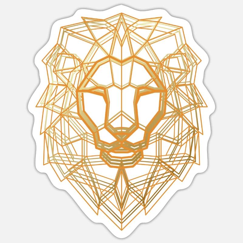 Mandala Löwe - Sticker Größe S (10 x 10 cm) - Mattweiß