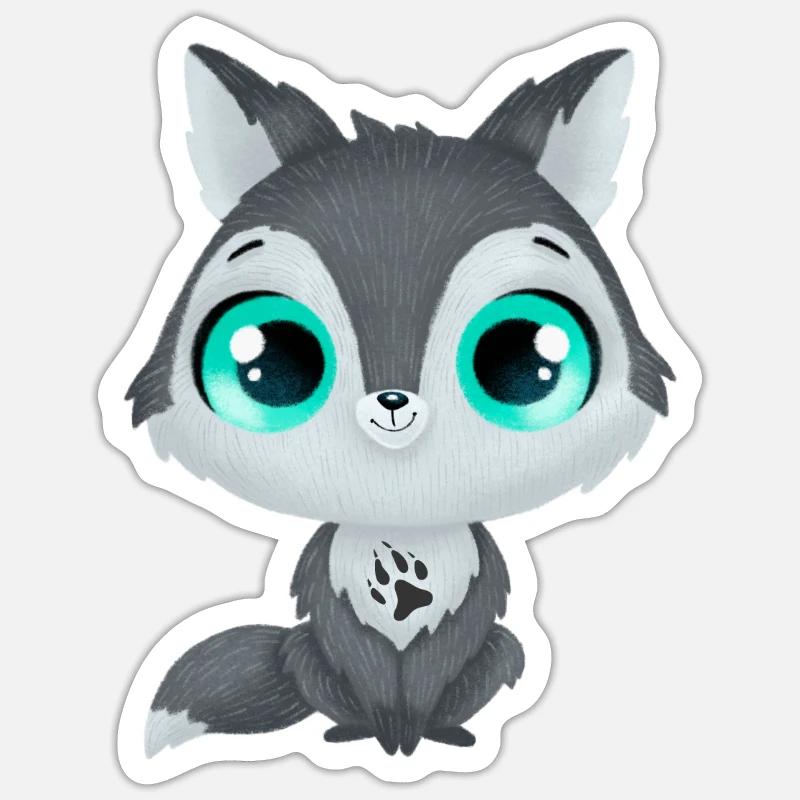 Anemie Wolf - Sticker Größe S (10 x 10 cm) - Mattweiß