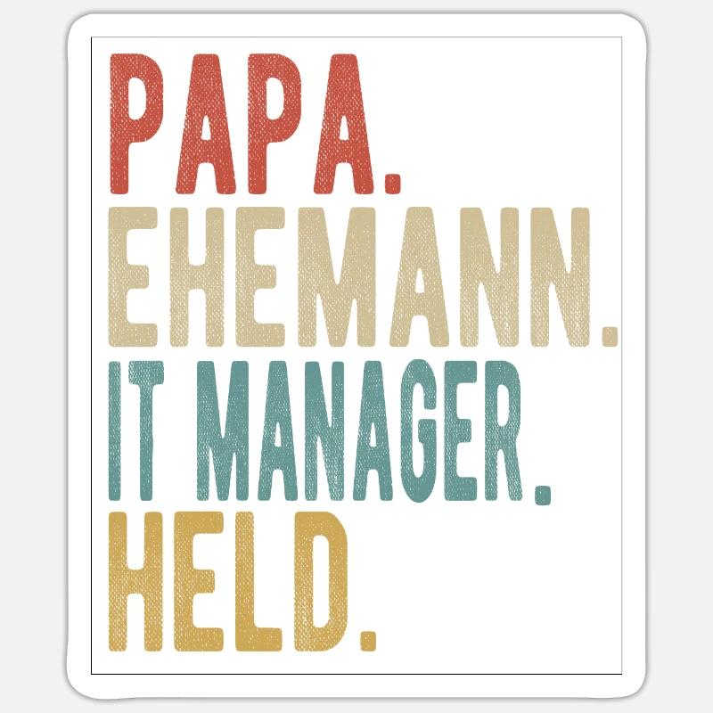It Manager Papa Ehemann Held Sticker Größe S (10 x 10 cm)