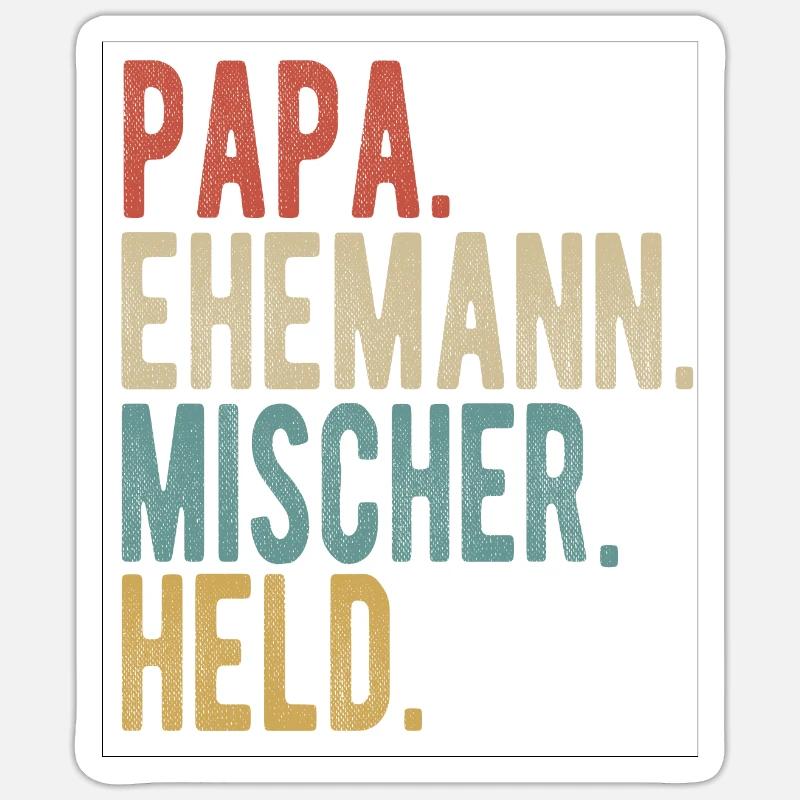 Mischer Papa Ehemann Held - Sticker Größe S (10 x 10 cm) - Mattweiß