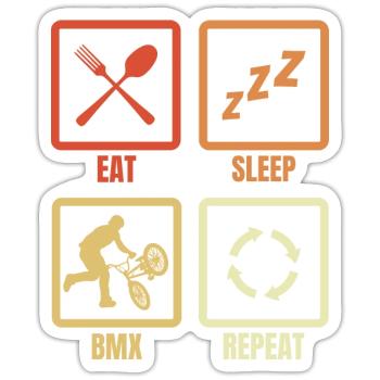 BMX Routine - Sticker taille S (10 x 10 cm) - blanc mat - Devant