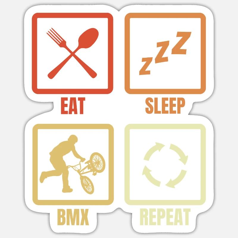 BMX Routine - Sticker Größe S (10 x 10 cm) - Mattweiß