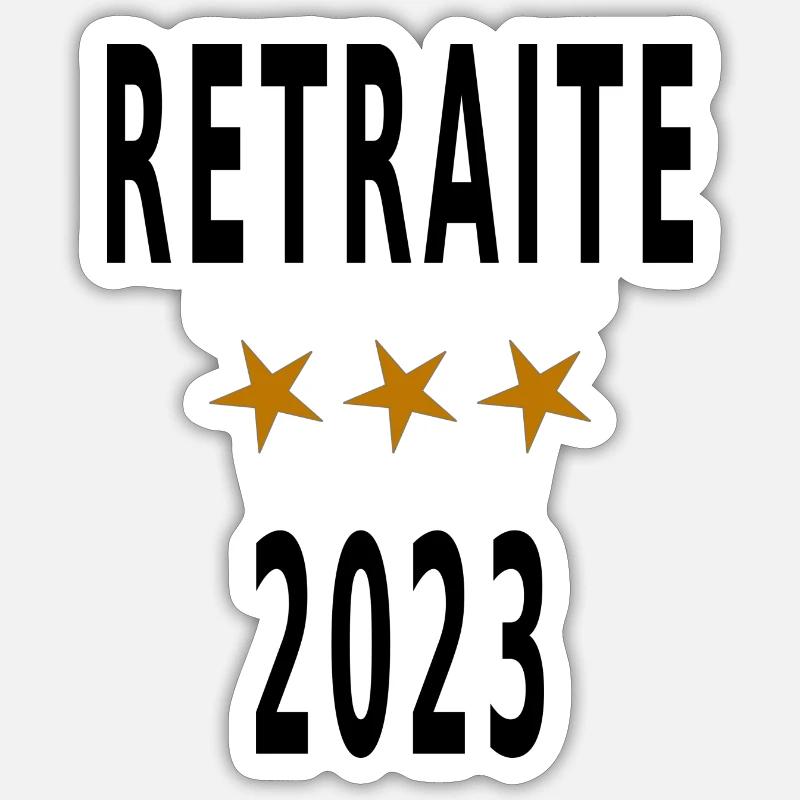 Retraite 2023 - Sticker taille S (10 x 10 cm) - blanc mat