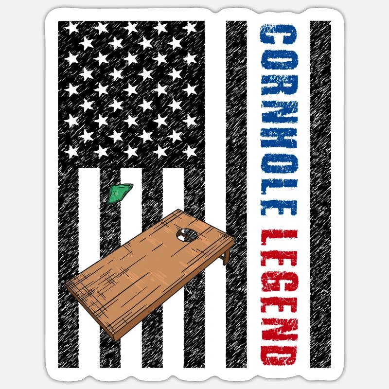 Cornhole Legend USA - Sticker size S (10 x 10 cm) - white matte