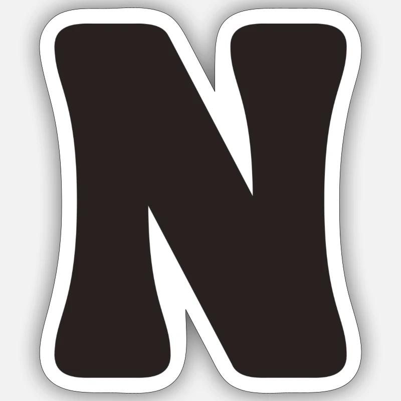 N - Sticker size S (10 x 10 cm) - white matte