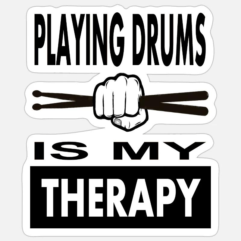 Drummer playing drums musician gift idea - Sticker size S (10 x 10 cm) - white matte