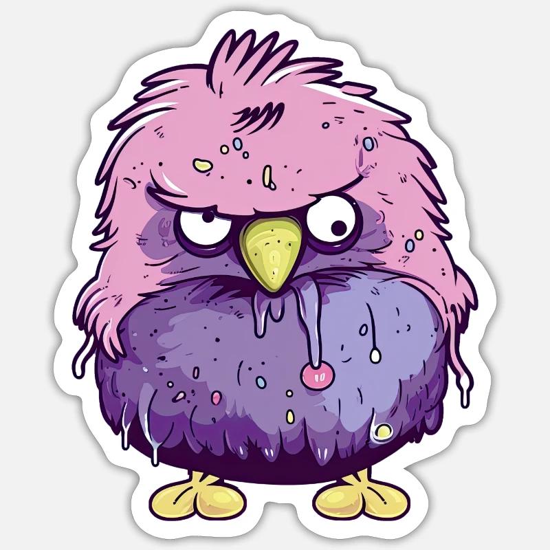 Mürrischer Vogel - Sticker Größe S (10 x 10 cm) - Mattweiß