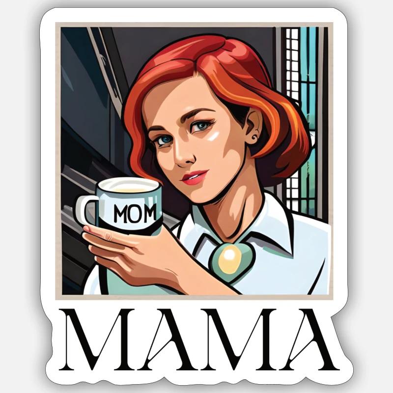 Mum - Sticker Größe S (10 x 10 cm) - Mattweiß