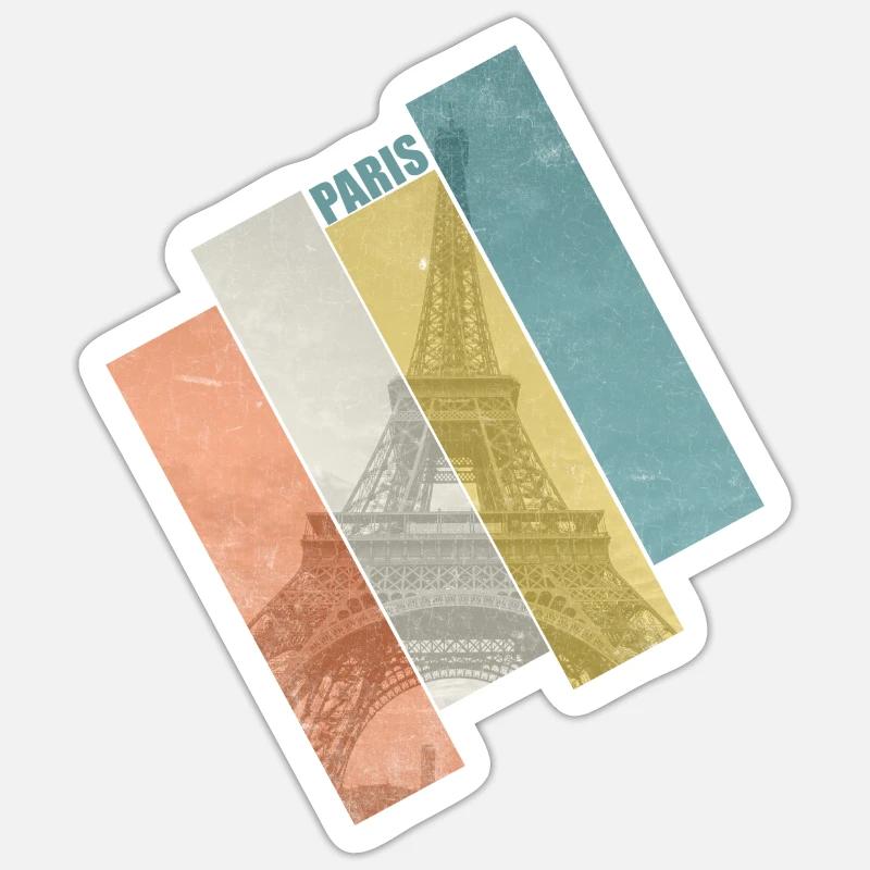 Paris Tour Eiffel 1 - Sticker taille S (10 x 10 cm) - blanc mat