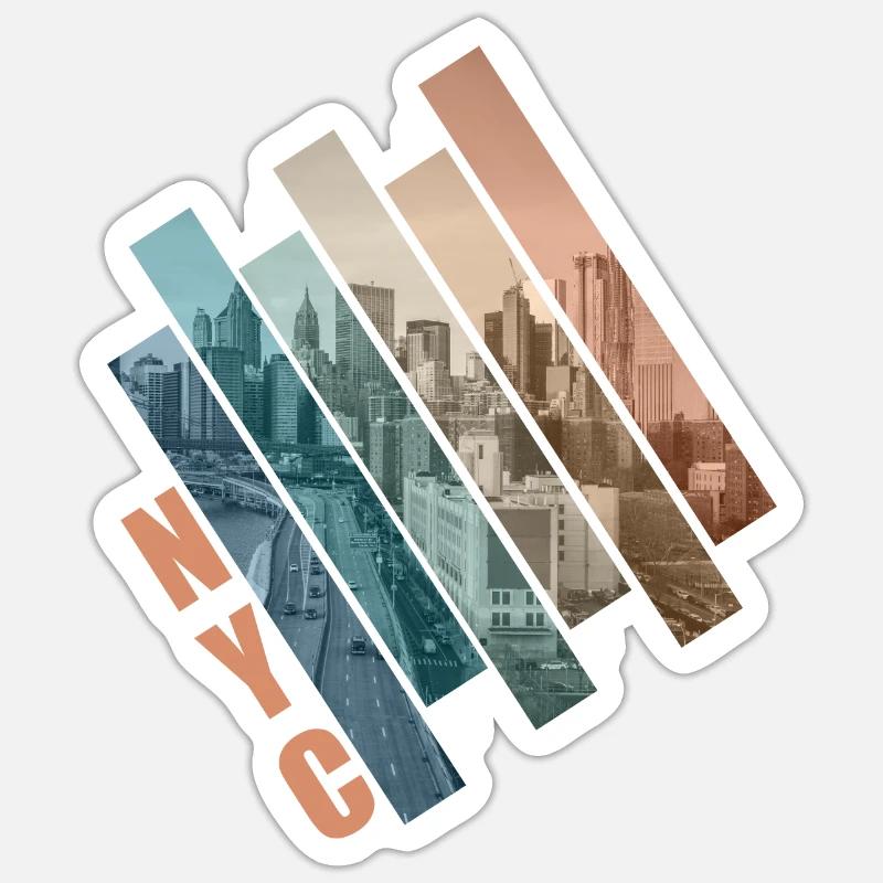NYC - Sticker taille S (10 x 10 cm) - blanc mat