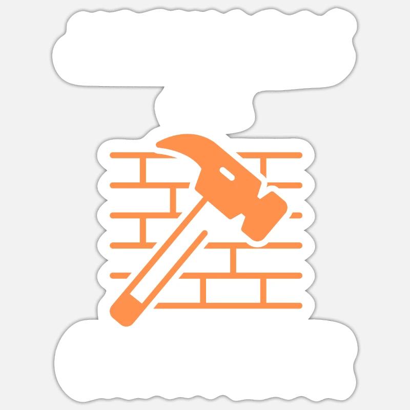 chantier de construction Sticker taille S (10 x 10 cm)