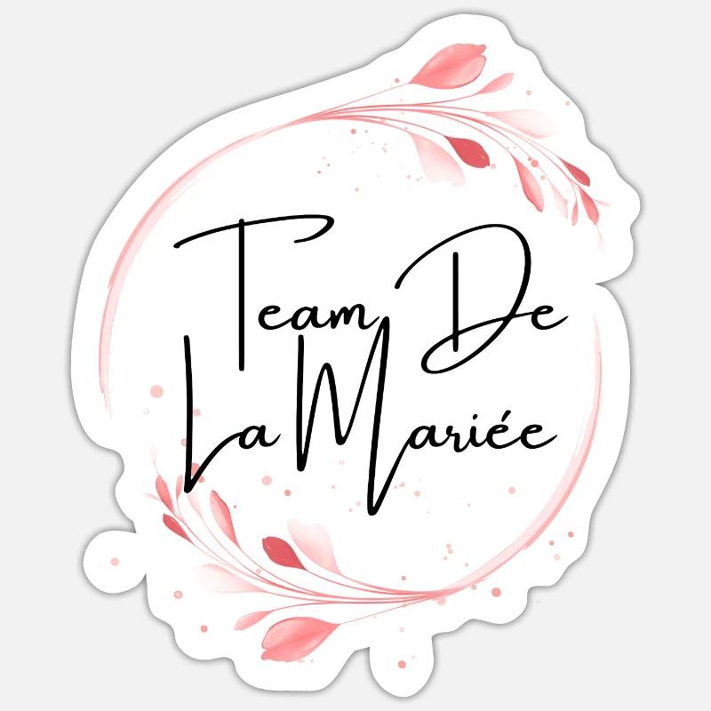Team de la mariée floral - Sticker taille S (10 x 10 cm) - blanc mat