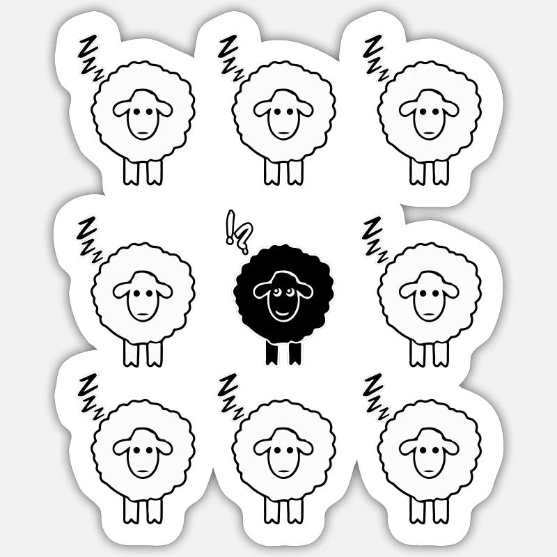 Schwarzes Schaf Sticker Größe S (10 x 10 cm)