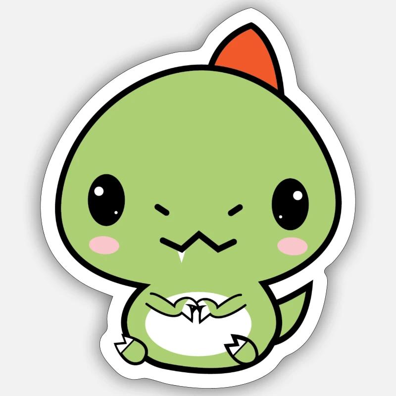 Choco le T rex - Sticker taille S (10 x 10 cm) - blanc mat
