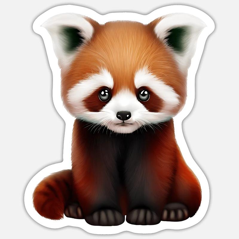 Red panda - Sticker size S (10 x 10 cm) - white matte
