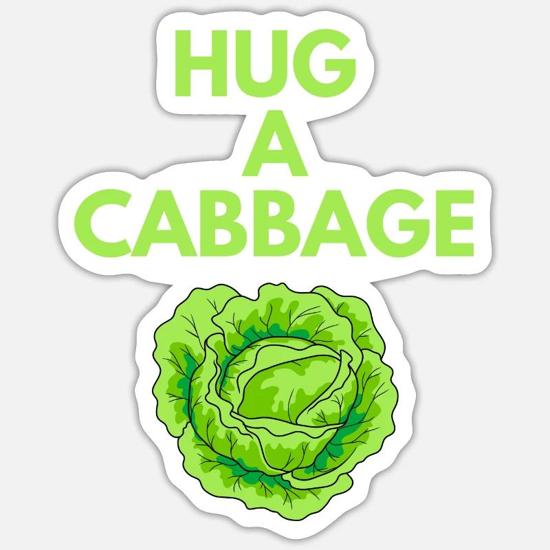HUG A CABBAGE Sticker size S (10 x 10 cm)