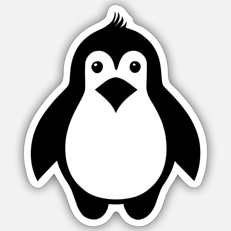Pingouin - Sticker taille S (10 x 10 cm) - blanc mat