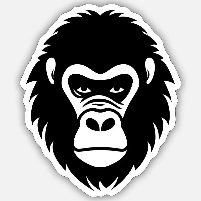 Gorilla - Sticker size S (10 x 10 cm) - white matte
