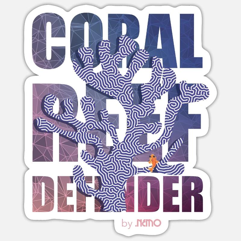 Coral Defender Crew by .NEMO - Sticker taille S (10 x 10 cm) - blanc mat