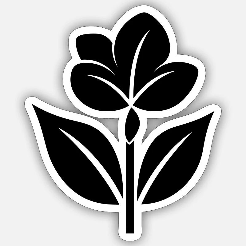 Fleur - Sticker taille S (10 x 10 cm) - blanc mat