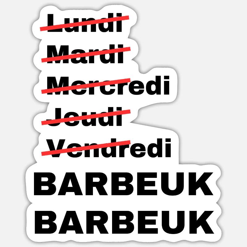 week-end barbeuk - Sticker taille S (10 x 10 cm) - blanc mat