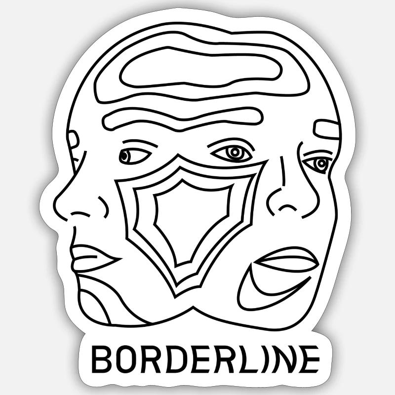 borderline - Sticker taille S (10 x 10 cm) - blanc mat