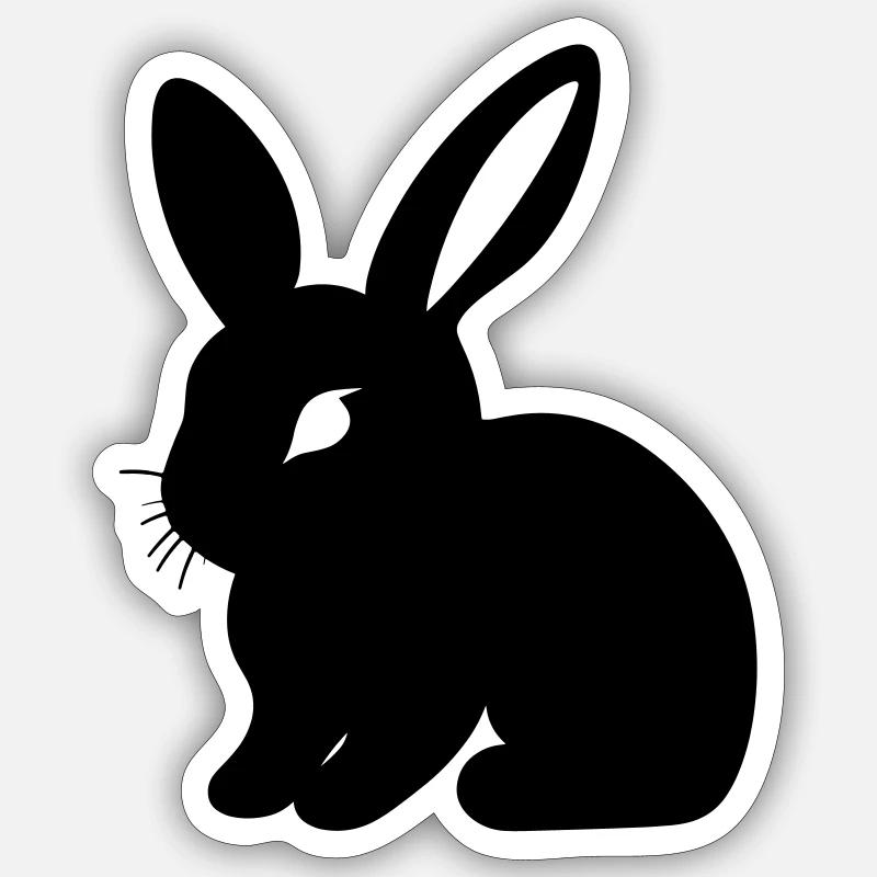 lapin - Sticker taille S (10 x 10 cm) - blanc mat