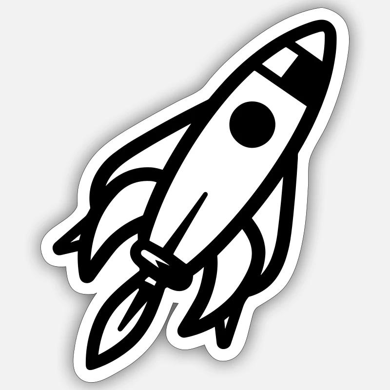 Rocket - Sticker size S (10 x 10 cm) - white matte