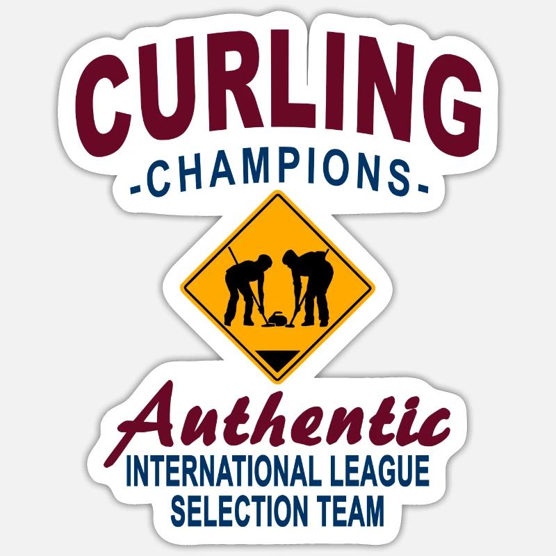 Curling - Eisstockschießen - Eisstockschiessen - Sticker size S (10 x 10 cm) - white matte
