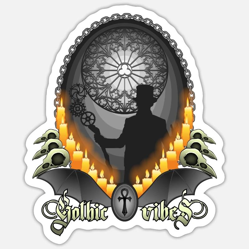 Gothic vibes - Sticker size S (10 x 10 cm) - white matte