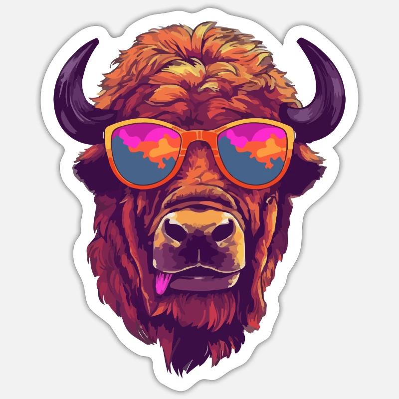 Boli the bison - Sticker size S (10 x 10 cm) - white matte