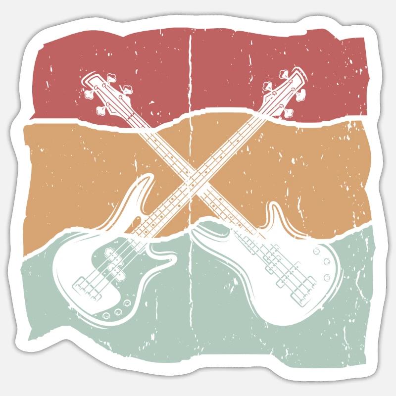 guitariste - Sticker taille S (10 x 10 cm) - blanc mat