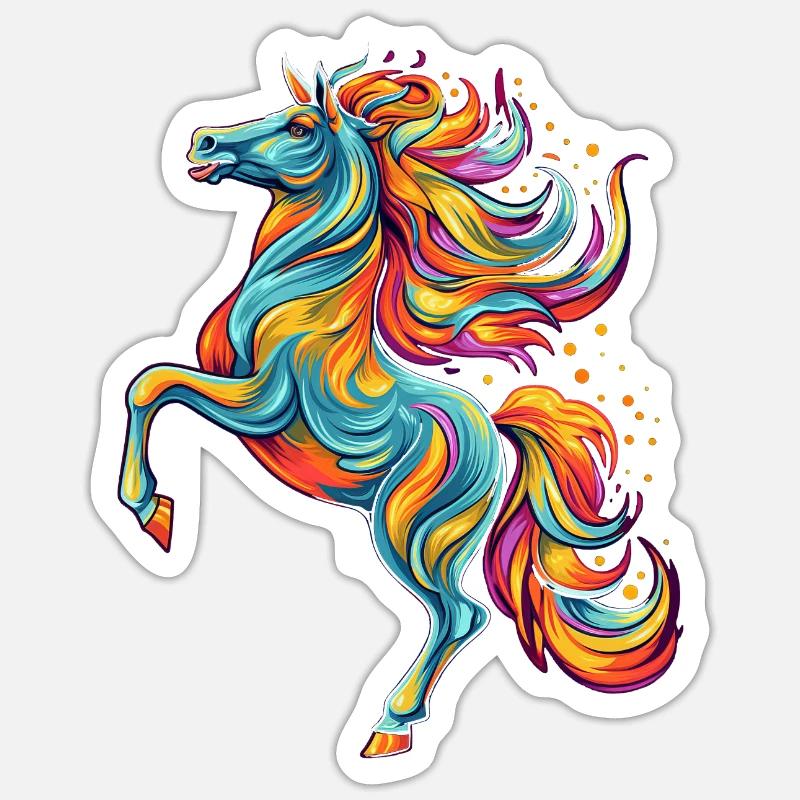 Autocollant licorne dansant - Sticker taille S (10 x 10 cm) - blanc mat