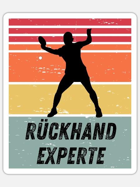 Rückhandexperte - Sticker Größe S (10 x 10 cm) - Mattweiß