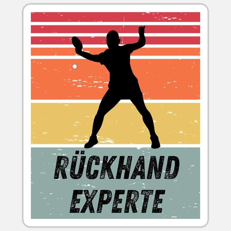 Rückhandexperte - Sticker Größe S (10 x 10 cm) - Mattweiß