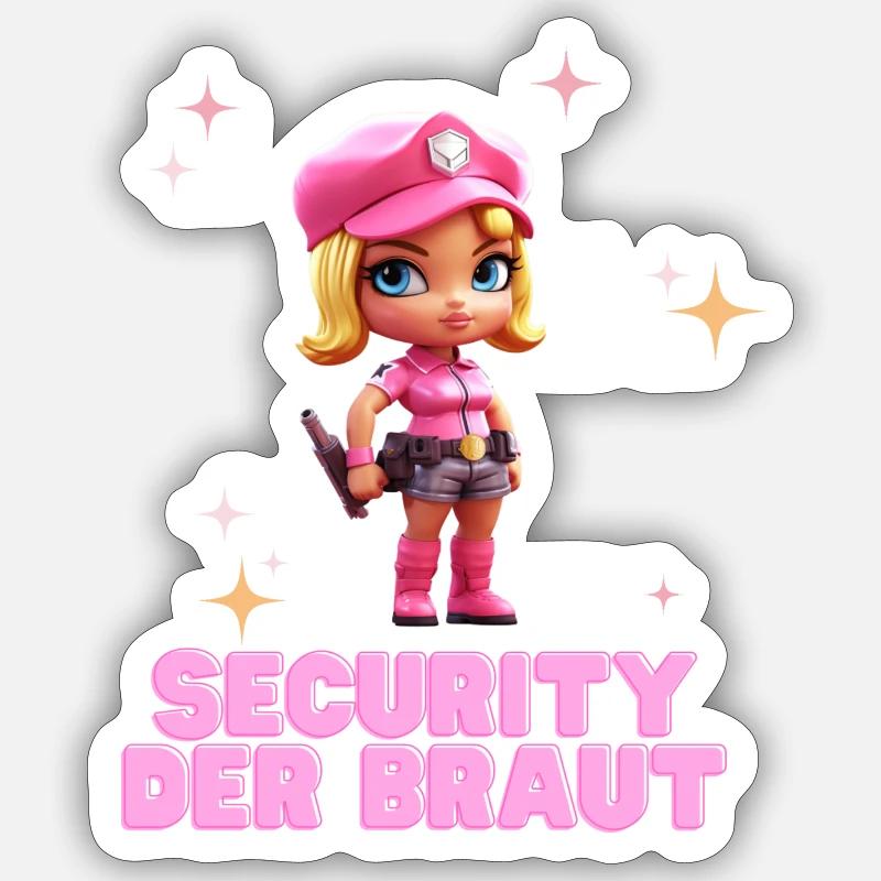 Security der Braut - Sticker Größe S (10 x 10 cm) - Mattweiß