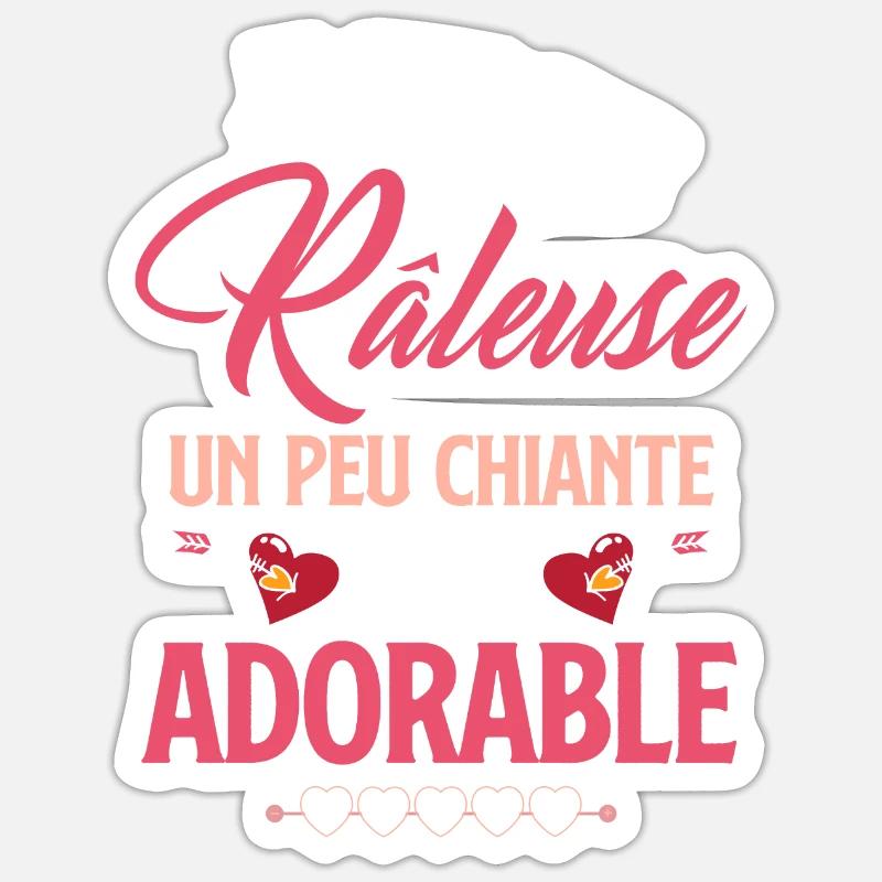 Râleuse chiante et adorable 2 - Sticker taille S (10 x 10 cm) - blanc mat
