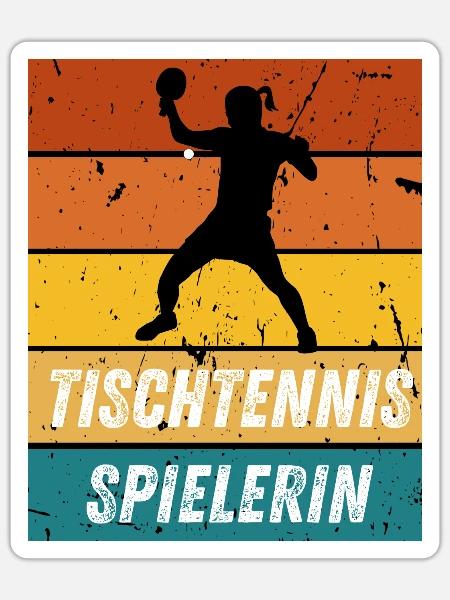 Tischtennisspielerin - Sticker Größe S (10 x 10 cm) - Mattweiß